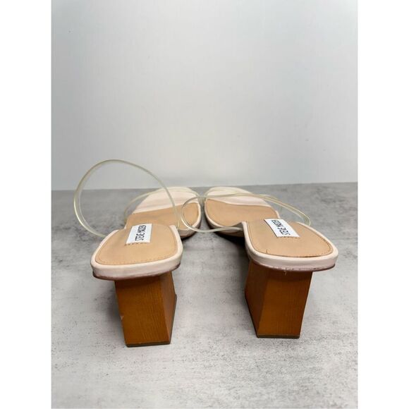 Steve Madden Sandals Womens Size 10 Pink PU Upper  Double Strap Open Toe Heels‎ - Picture 6 of 9